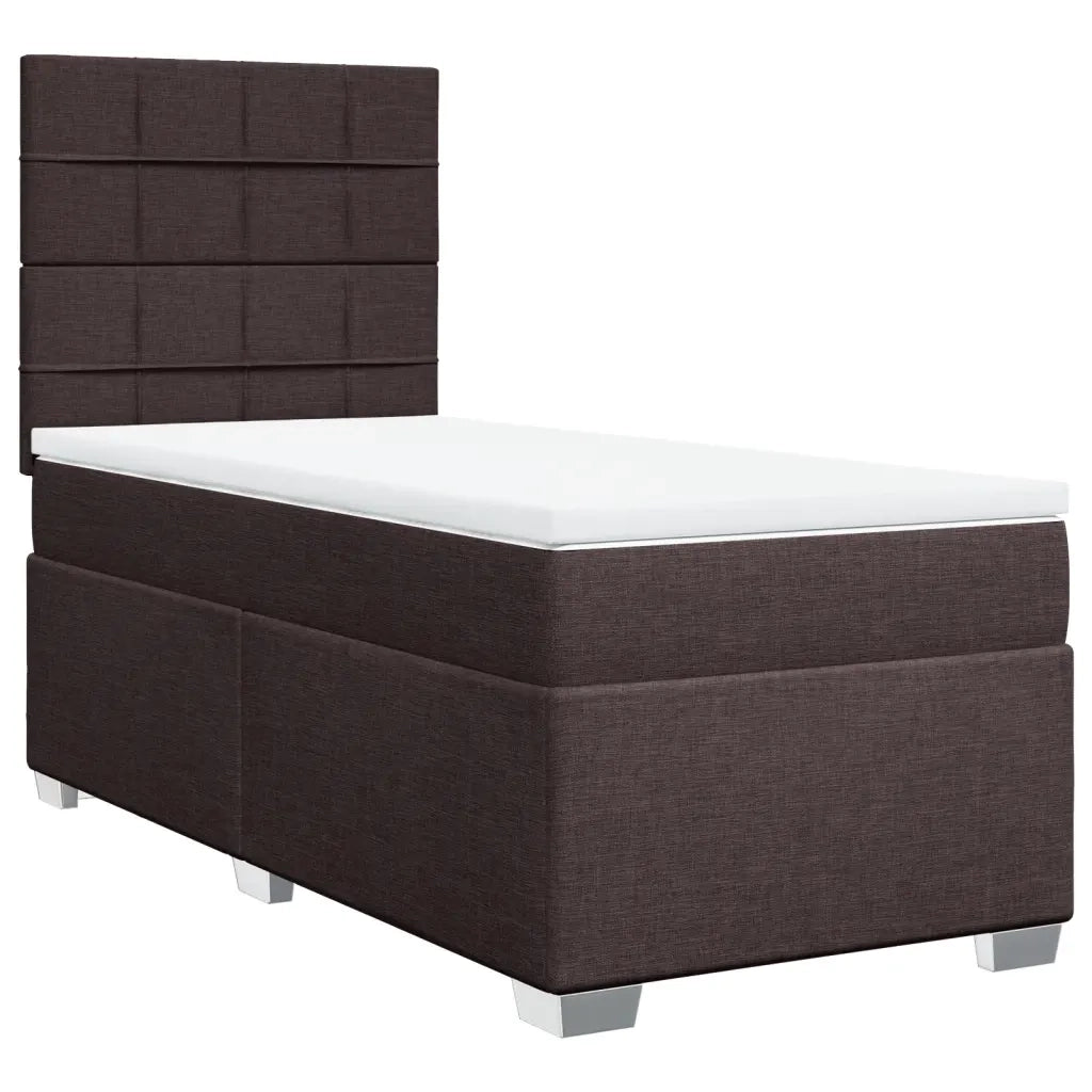 Giroletto a Molle con Materasso Marrone Scuro 90x190cm Tessuto 3292646