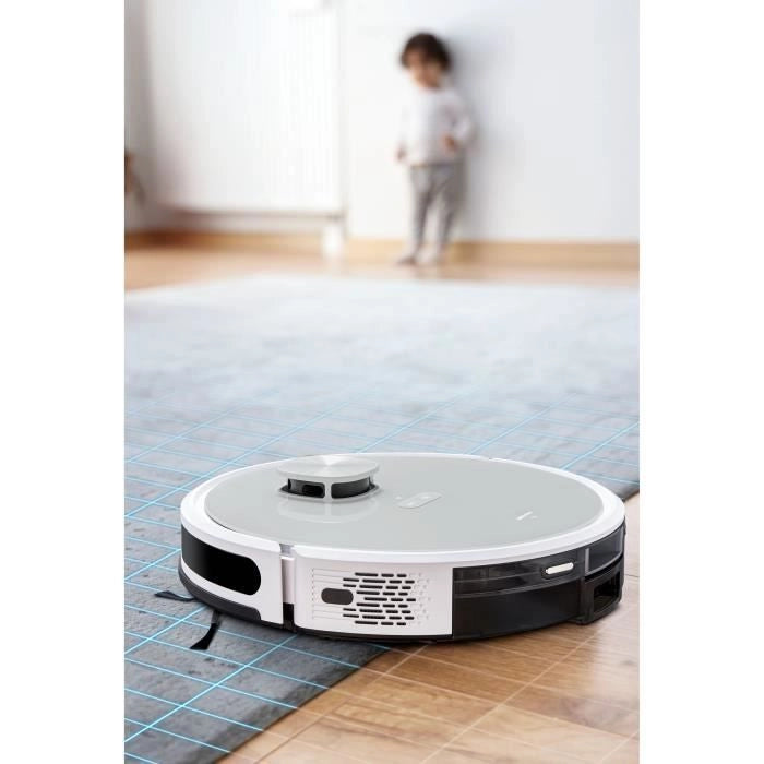 MEDION X21 SW - Robot Aspirapolvere con Stazione di Scarico - Navigazione Laser - Potenza 3000 Pa