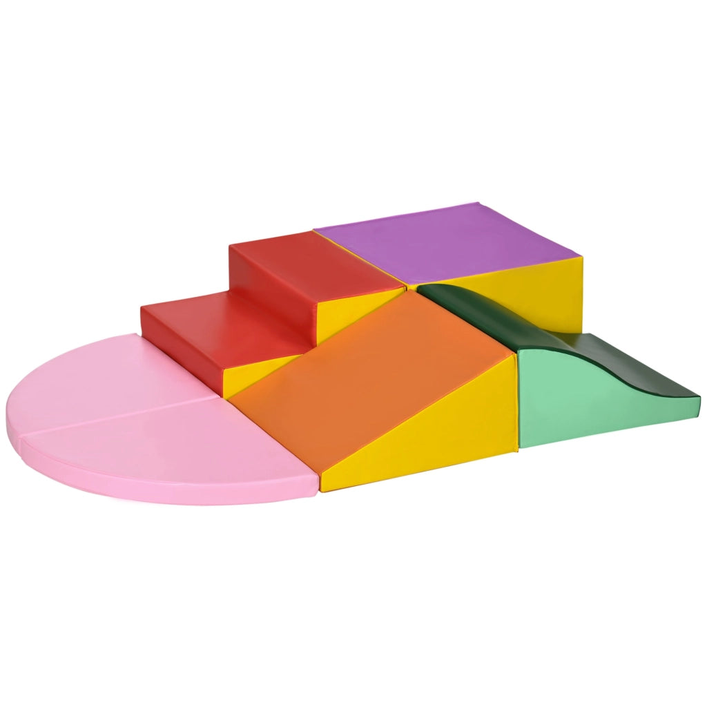 Set 6 Costruzioni Morbide per Bambini 1-3 Anni in PU ed EPE Multicolore Rosa Arancione