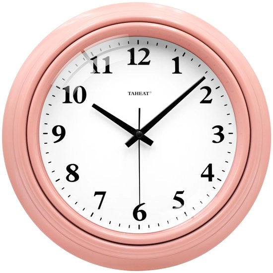 Orologio da Parete Rosa, Non Sintetico, Per Bambine, Per Camera da Letto, Soggiorno, Cucina, 25cm