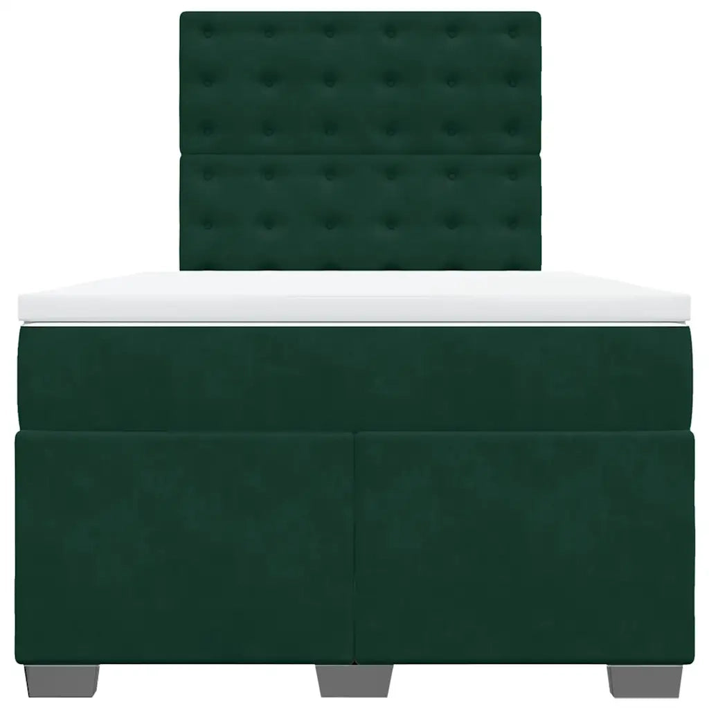 Giroletto a Molle con Materasso Verde Scuro 120x190 cm Velluto