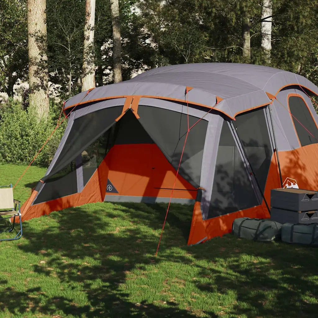 Tenda da Campeggio con Portico 4 Persone Arancione Impermeabile 94538