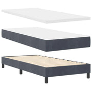 Letto singolo | Letto per adulti | Letto a Sorgente LED con led Grigio scuro 90 x 200 cm Velluto