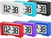 6 Pezzi di Mini Ora Digitale per Auto – Grande Display LCD, Design Adesivo, Funzionante a Batterie – per Auto, Camion, Pannello di Controllo e Ufficio