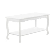 Tavolino da Salotto 'Shabby Chic' con Ripiano 87,5 x 40 x 42 cm - Bianco [en.casa]