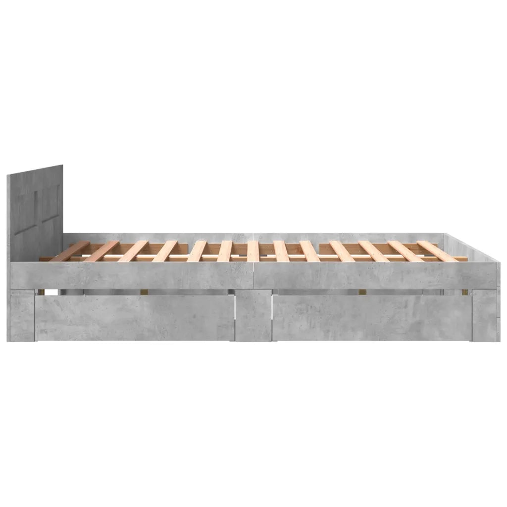 Giroletto Testiera Grigio Cemento 150x200 cm Legno Multistrato