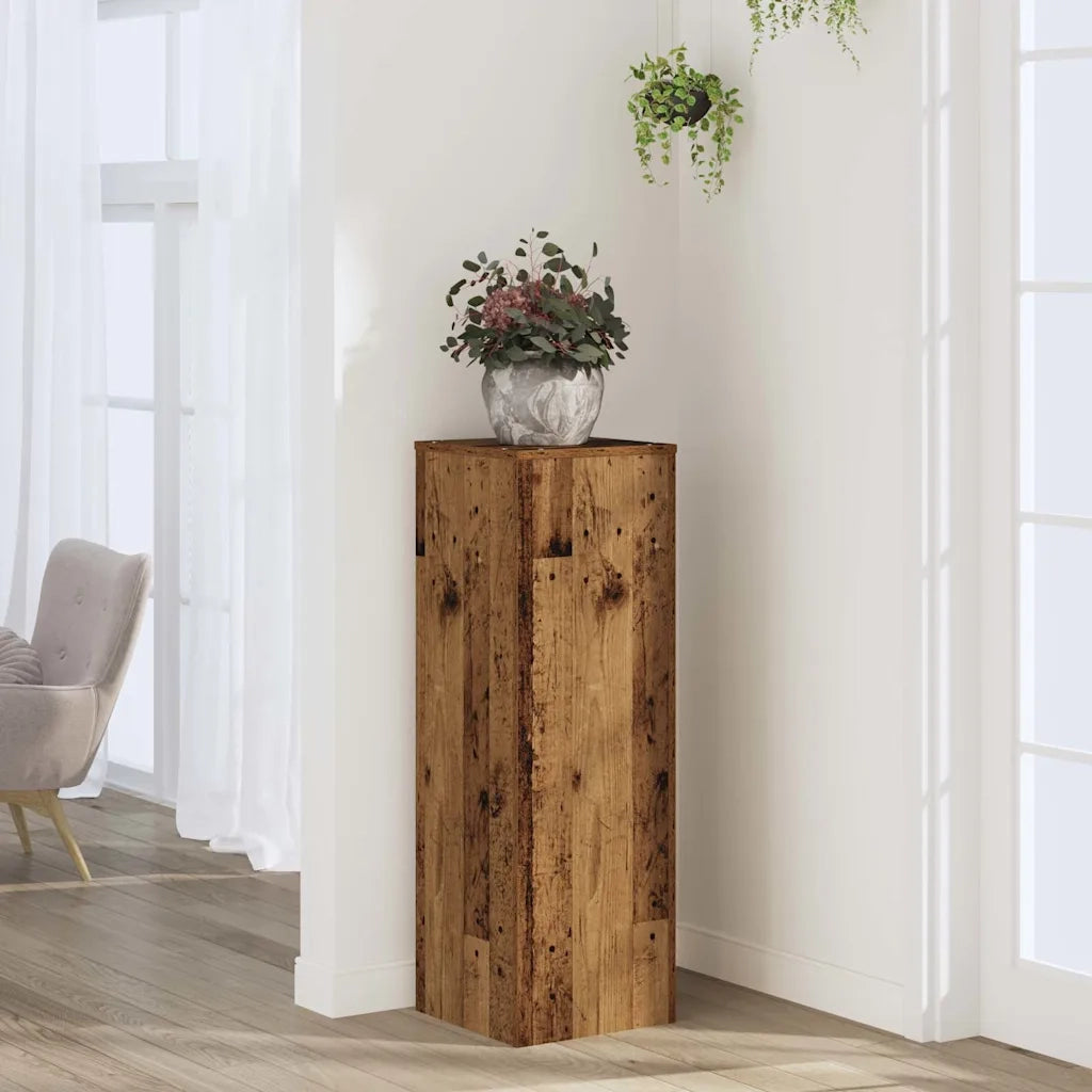 Supporto per Piante Legno Vecchio 33x33x100 cm in Truciolato 852958
