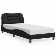 Letto singolo | Letto per adulti | Giroletto senza Materasso Hvar Nero 90x200 cm in Similpelle