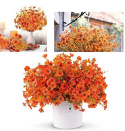 Decore per esterni 10 pezzi - Boccia autunnale - Fiori artificiali per esterni - Decorazione autunnale - Fiori artificiali per interni - Rami di seta con fili metallici - Fiori finti