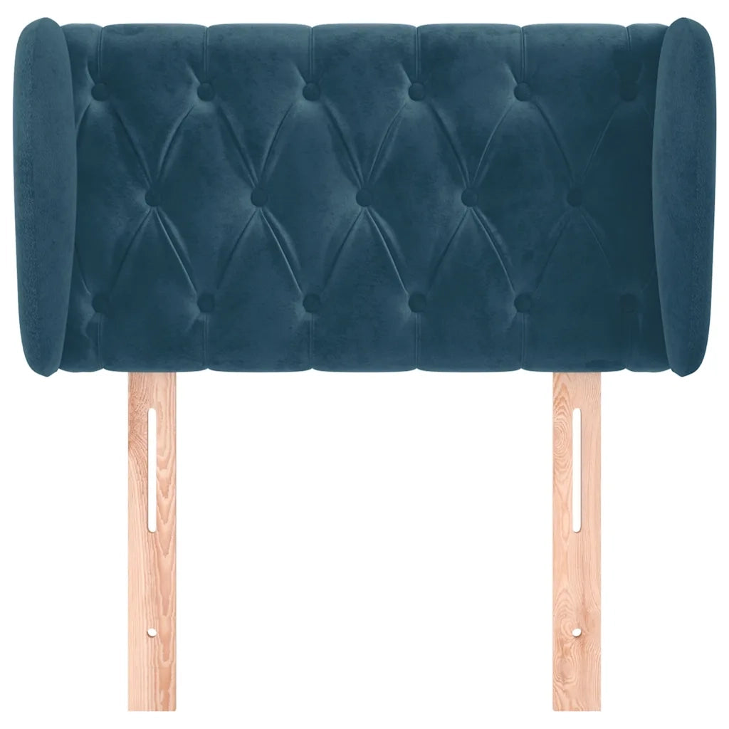 Testiera ad Orecchio-Testata con Orecchie Blu Scuro 83x23x78/88 cm in Velluto 714856