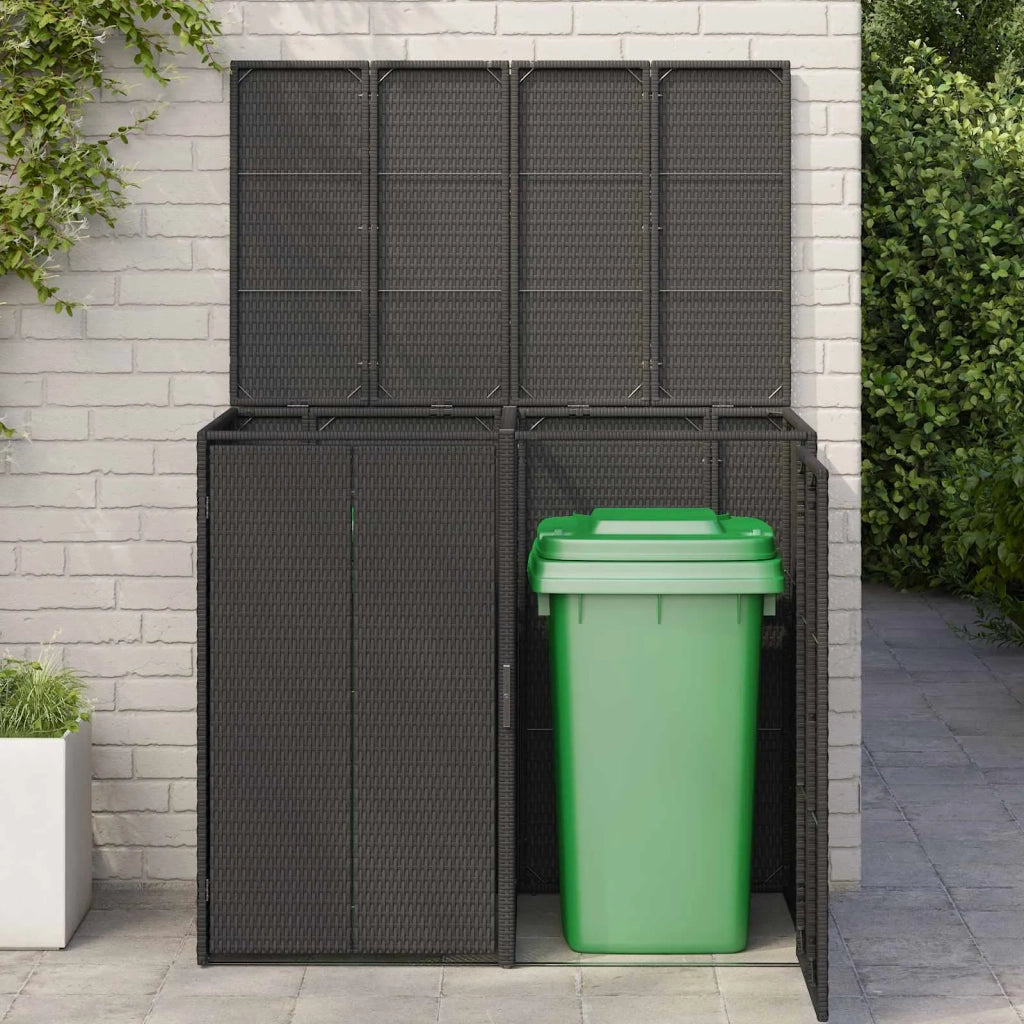 Cassa per Spazzatura 2 pcs Nero 130 x 80 x 115 cm Polietilene