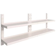2 pz Mensole | Ripiano | Scaffale Galleggianti a 2 Livelli in Acciaio Inox 200x30 cm