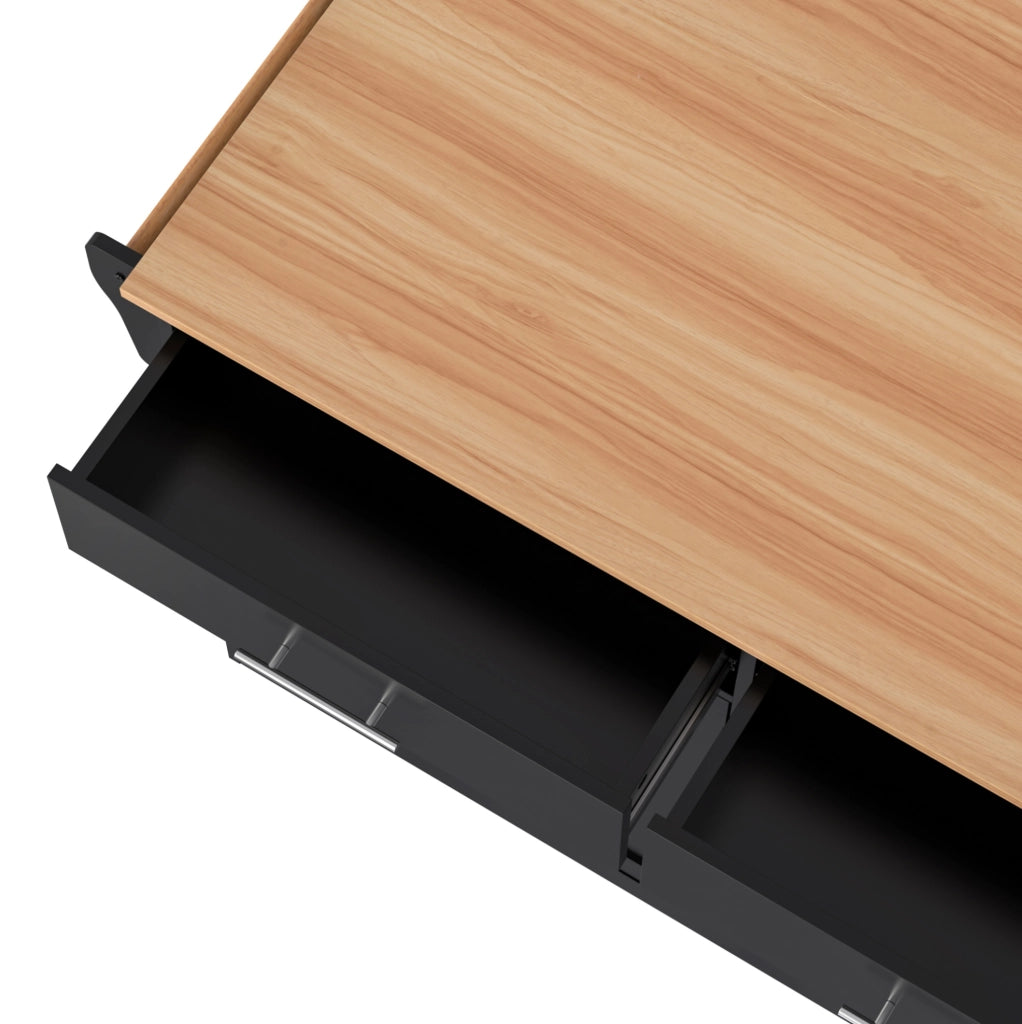 Carrello da cucina 120x46x91.5 cm con piano ribaltabile; ruote e doppie ante in MDF