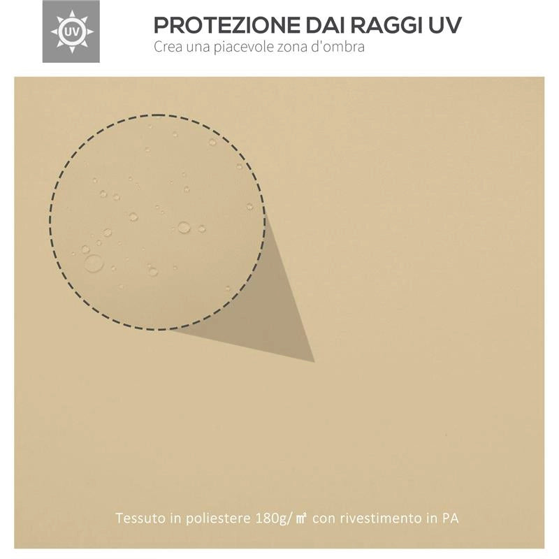 COPERTURA DI RICAMBIO PER GAZEBO 4X3 M IN POLIESTERE ANTI UV CON TETTO A 2 LIVELLI CREMA