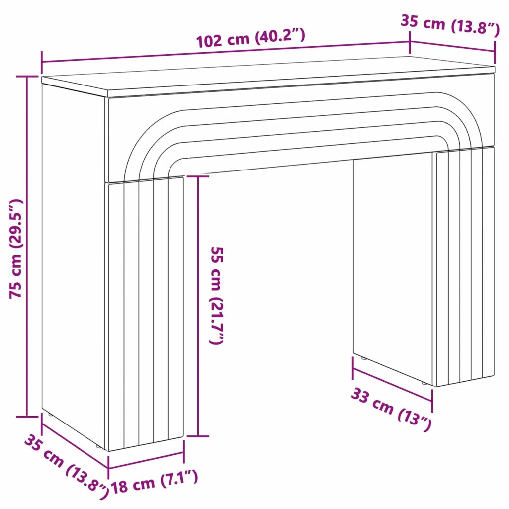 Tavolino da salotto Bianco 102 x 35 x 75 cm 899927