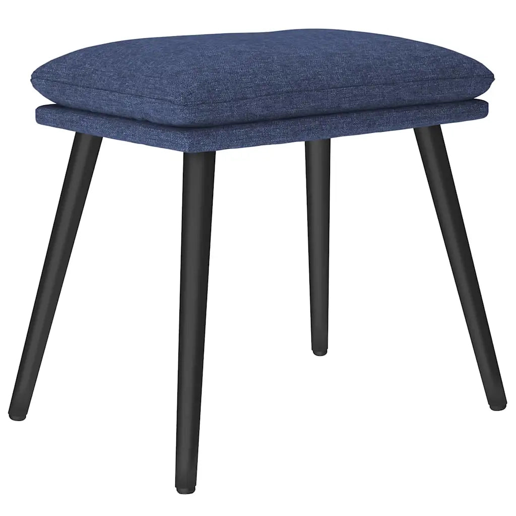 Divano Sedia-Poltrona Relax con Poggiapiedi Blu in Tessuto 366752