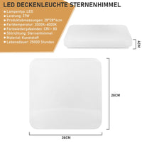 ZMH Lampada da soffitto LED 37W telecomando motivo stellato per camera letto