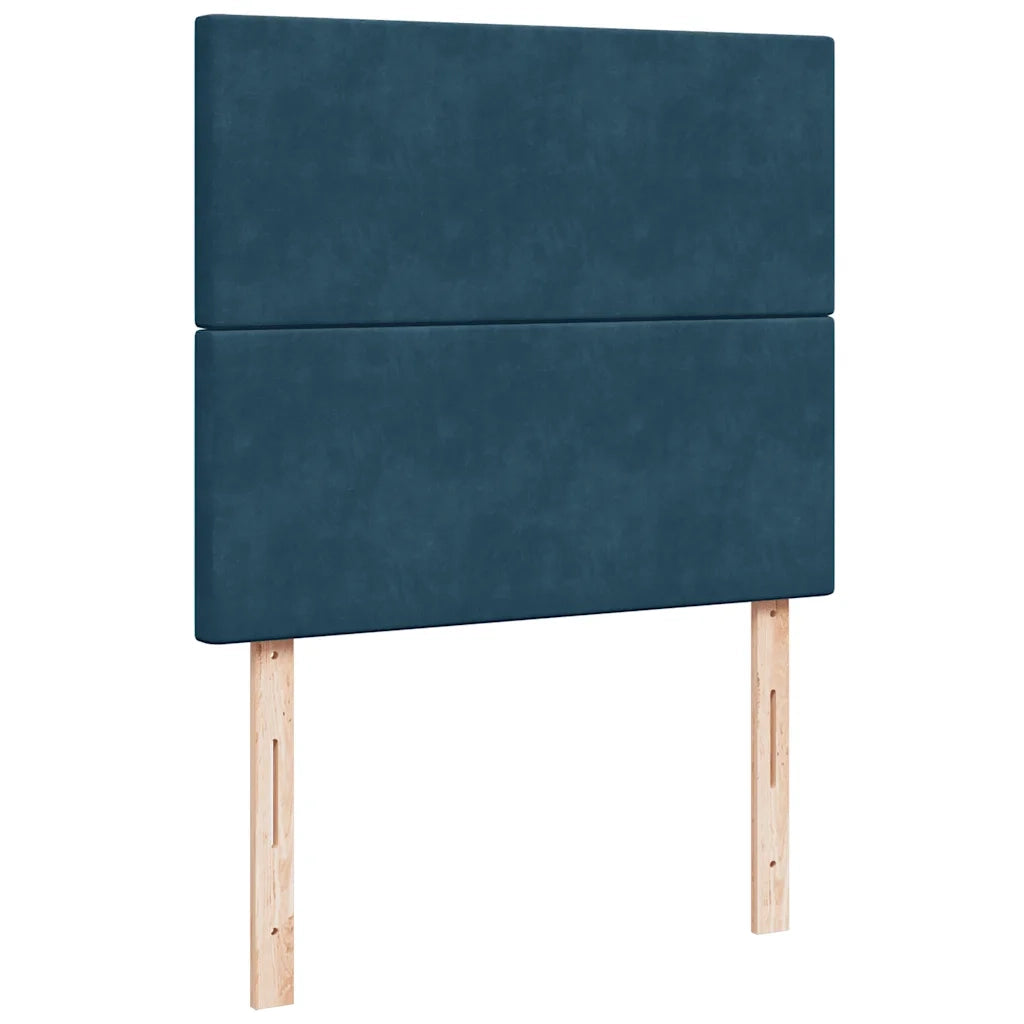 Giroletto a Molle con Materasso Blu Scuro 120x200 cm in Velluto