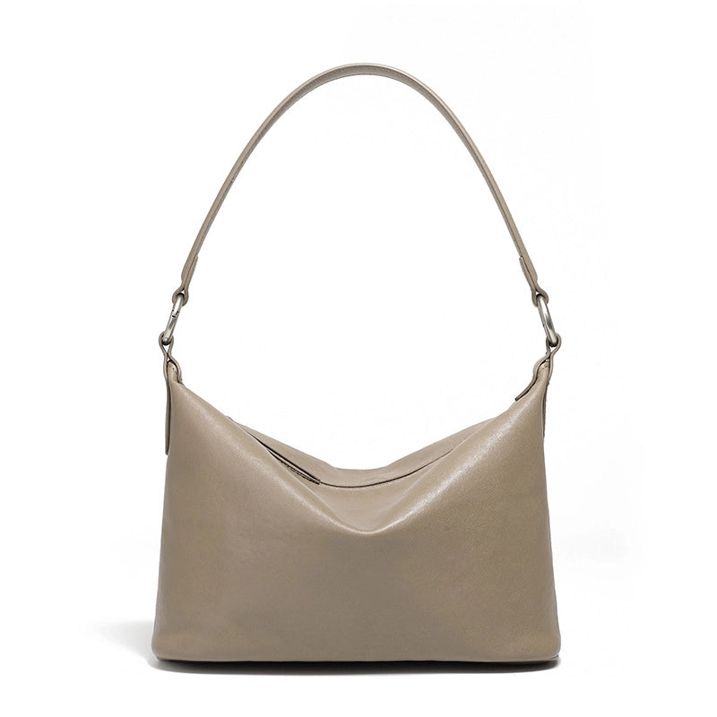 Borsa a tracolla da donna in vera pelle, stile western, grigia