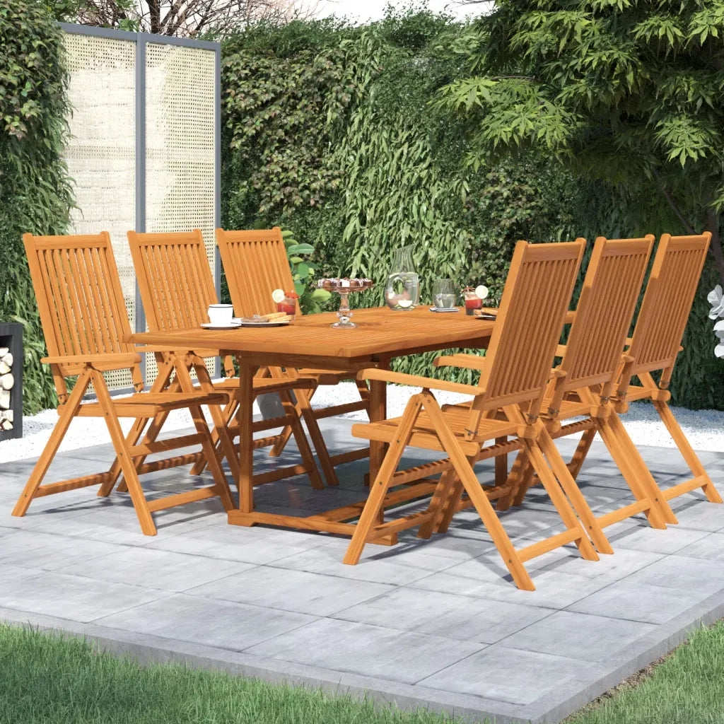 Set Mobili da Pranzo da Giardino 7 pz Legno Massello di Acacia 150-200 cm 3079638