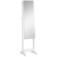 Armadio Portagioie e Trucchi con Specchio e Illuminazione LED Automatica Bianco 30x146x36 cm