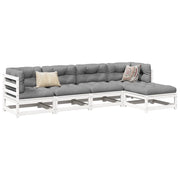 Set Salotto da Giardino 5 pz Bianco in Legno Massello di Pino 3299385