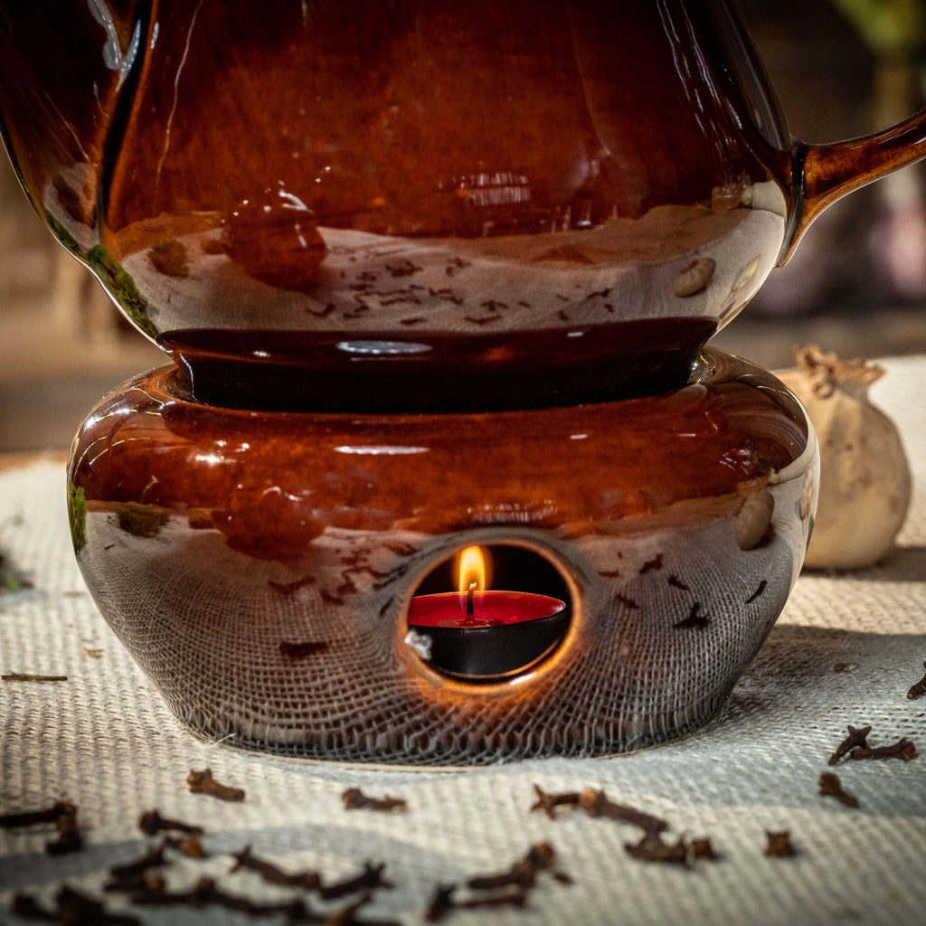 Teiera KADAX con scaldatinta per erbe da 1 litro, in ceramica e gres.