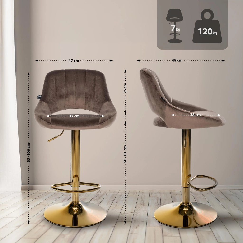 Sgabello da bar Milet velluto oro 2