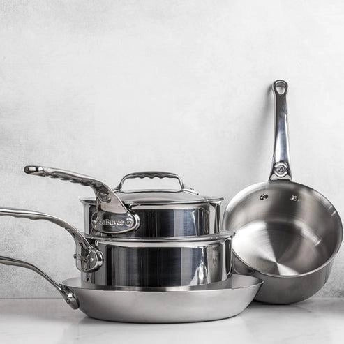 De Buyer 3727.35 AFFINITY Casseruola per Arrosto in Acciaio Inox 5 strati Induzione Forno fino a 260°C Lavabile in Lavastoviglie colore Acciaio inox