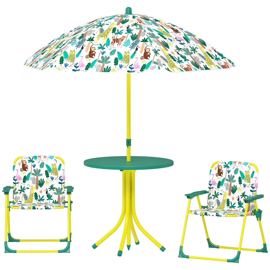 Tavolo da Picnic per Bambini con Sedie e Ombrellone ¨C zephmum ¨C Verde