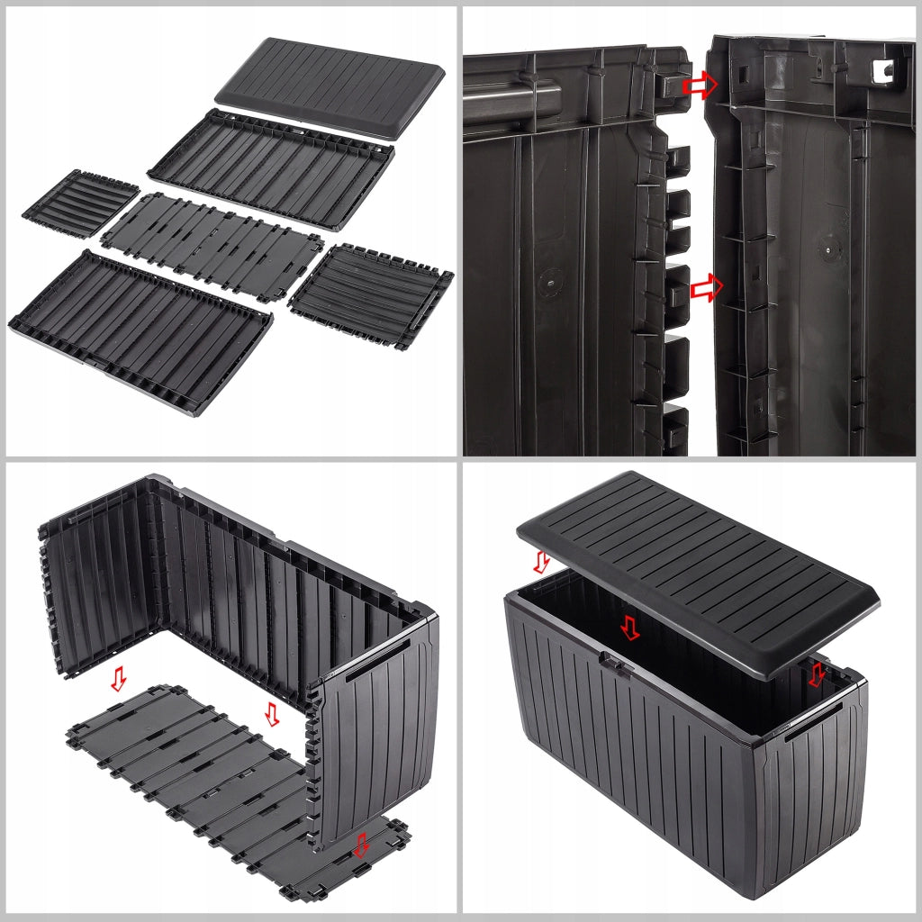 KADAX Garden Box, contenitore da giardino/balcone da 290 litri per balcone/terrazza, grande.