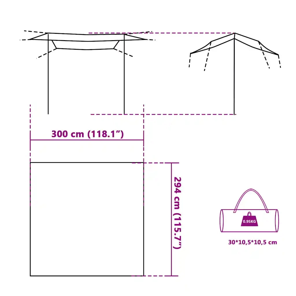 Telone da Campeggio Blu 300x294 cm Impermeabile