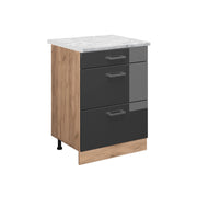 Vicco Mobiletto base per cucina Antracite lucido 60 cm PL Marmo