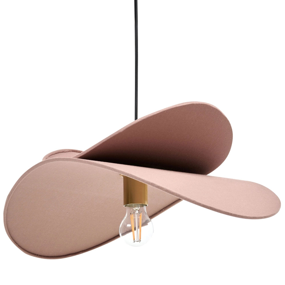 Lampada a sospensione in tessuto di lino marrone 105 cm illuminazione a sospensione design moderno lampadina a vista