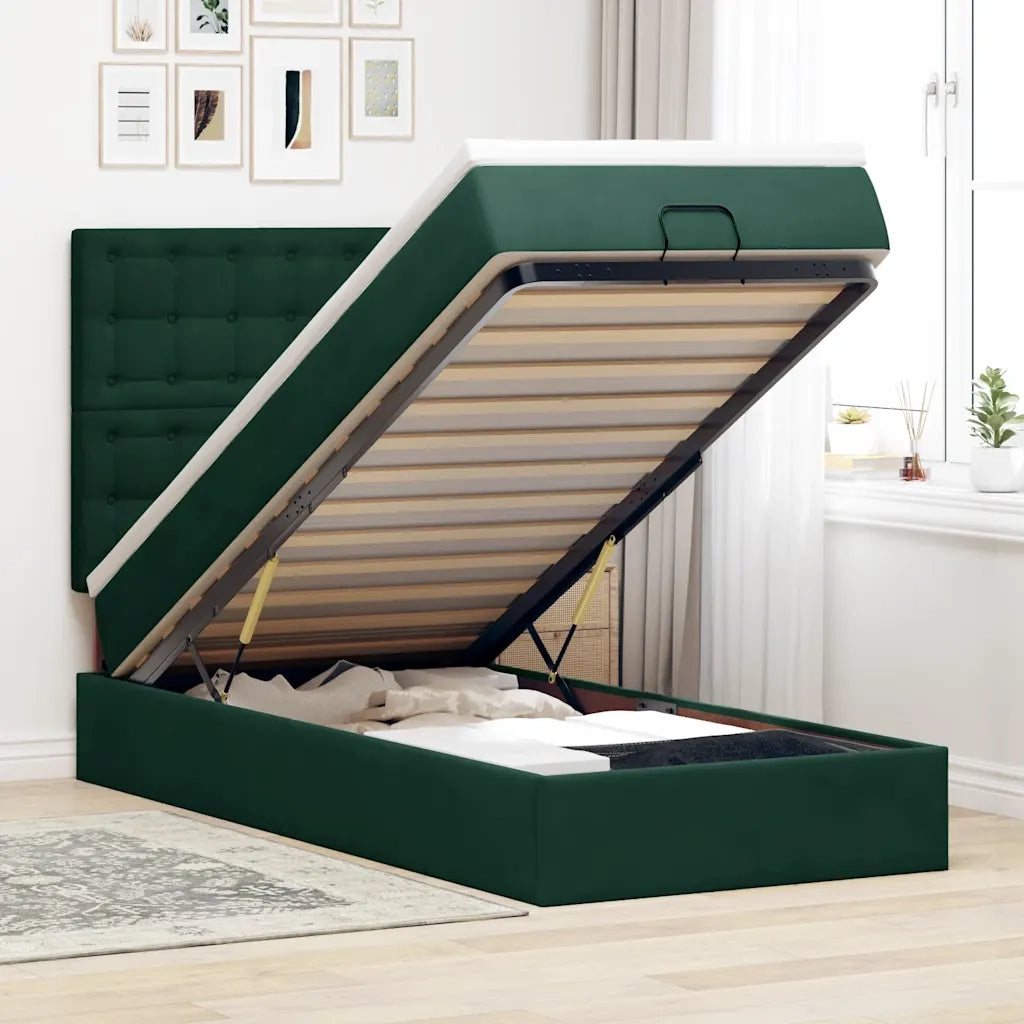 Struttura Letto Pouf con Materassi 80x200 cm Velluto