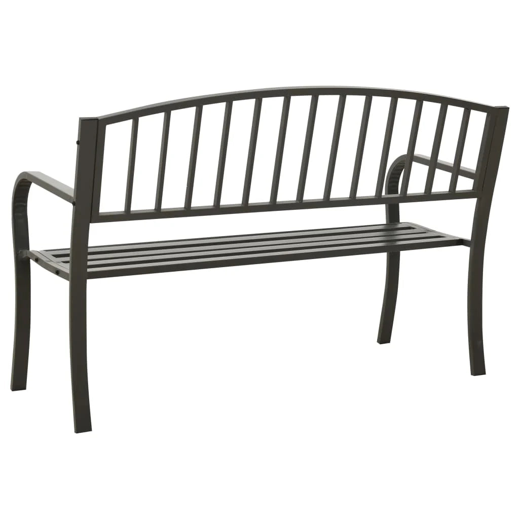 Panca da giardino arredo da esterno terrazza grigio 120 cm acciaio 02_0011729