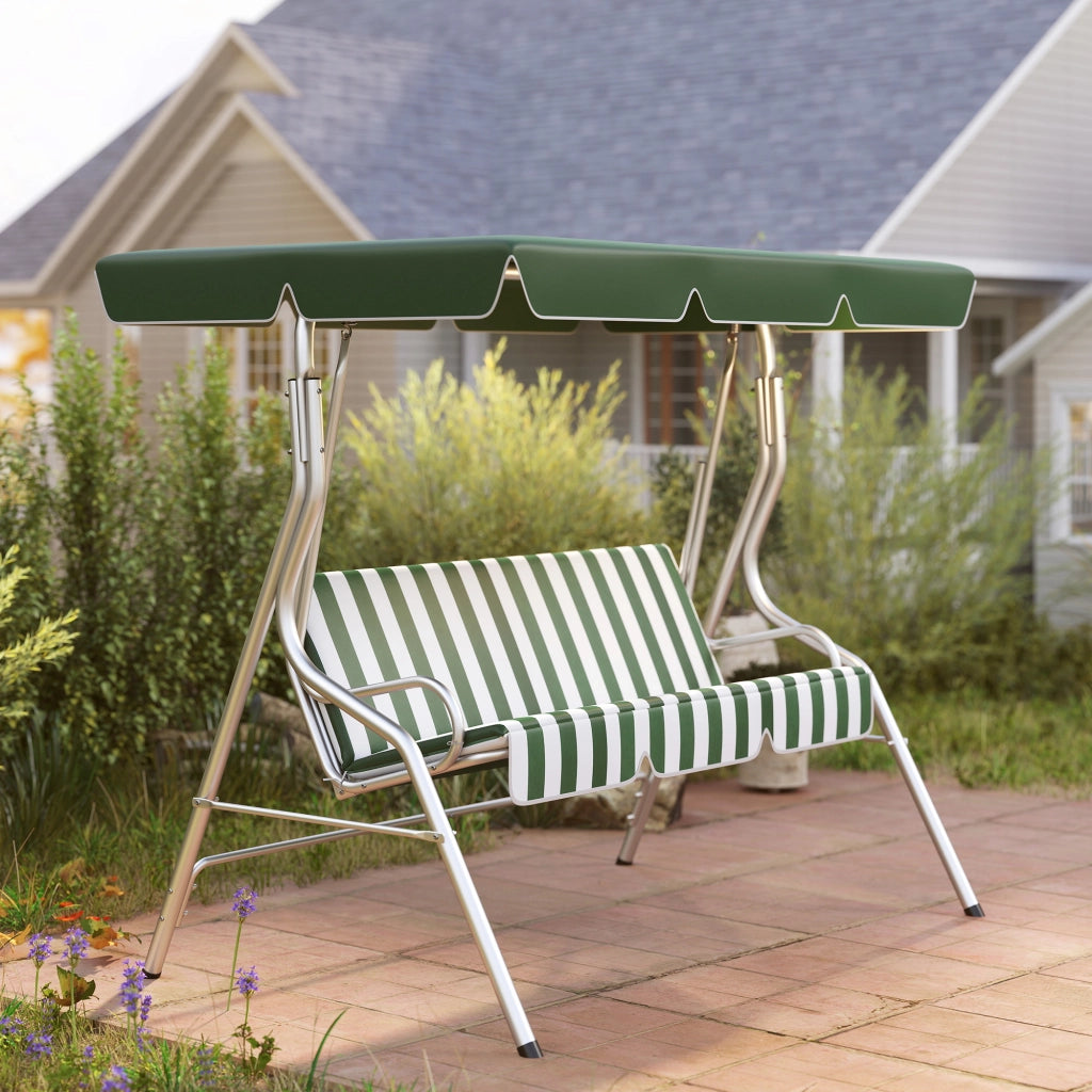Altalena da giardino 3 posti ¨C zephmum ¨C verde 170x110x153 cm