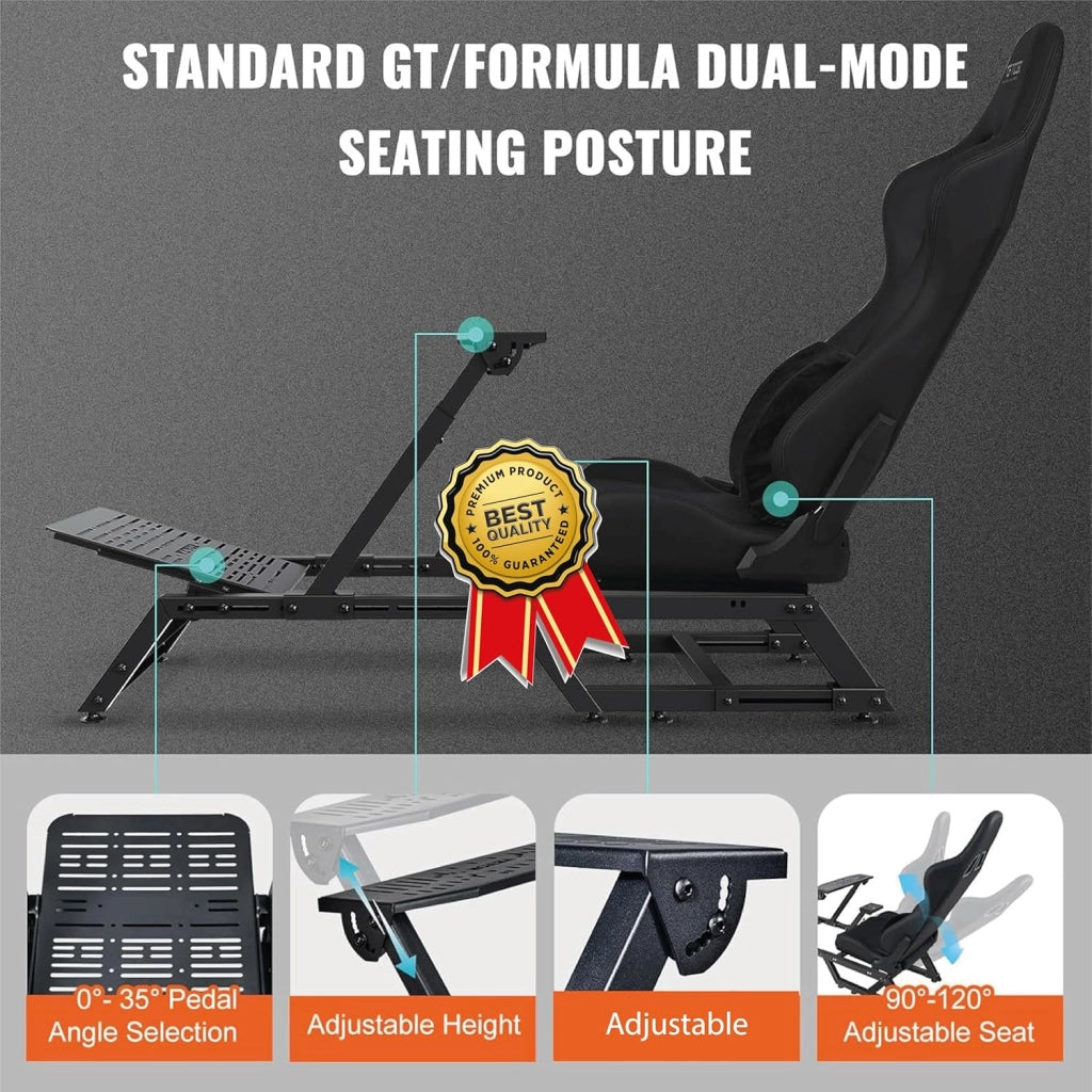 EGOTECH Smart Racing Seat Simulatore di guida con seduta incorporata, Pieghevole Postazione Simulatore Guida Supporto da Corsa Racing Regolabile Cabina di Guida
