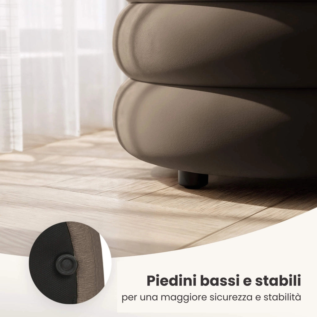 Panca imbottita con contenitore in velluto 100 cm PUFFO Bronzo