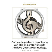 Orologio analogico quarzo - Cinturino regolabile in PU - Cassetta in alluminio - Piastrina segnacalendario con nota musicale - Stile casual - Comfortevole comfort di portata - Orologio da polso