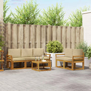 Set di divani da esterno con cuscino 6 pcs Naturale e Beige