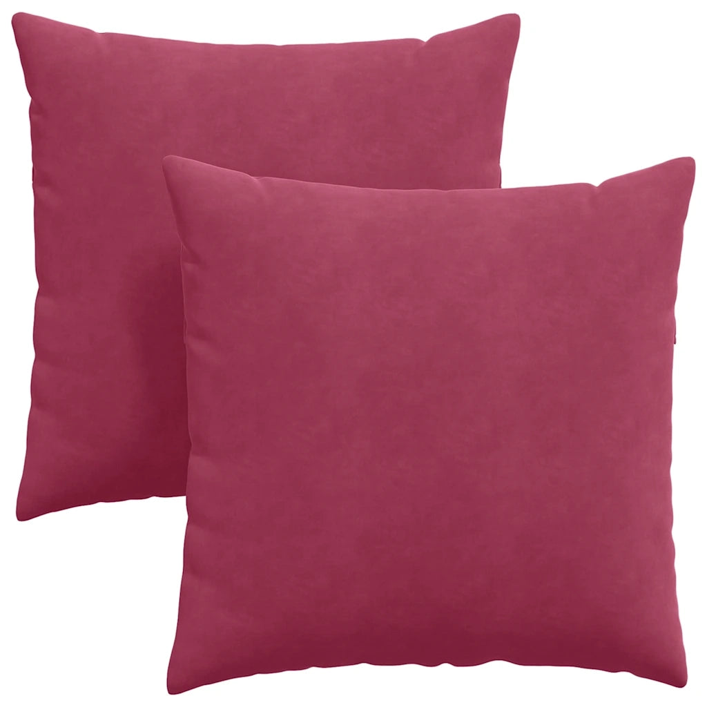 Cuscini da Divano 2 pcs Rosso Vino 60 x 60 cm Tessuto in Cords