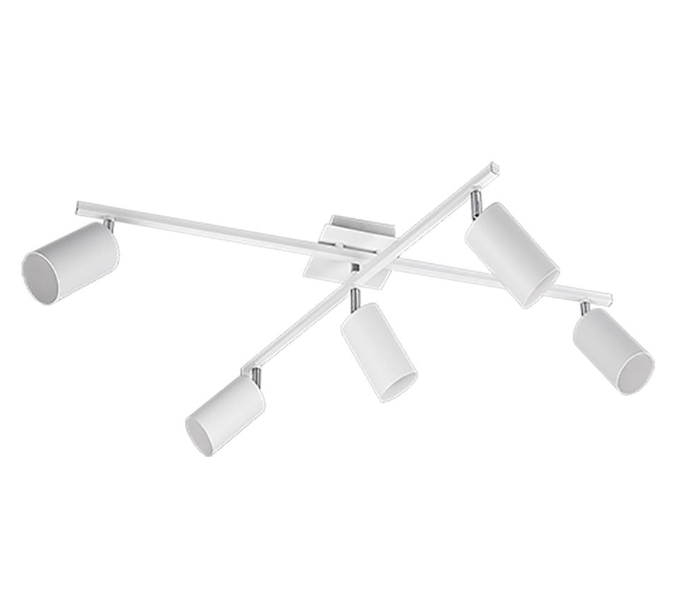Plafoniera 2 barre orientabili, metallo, bianco, L 77 cm, Marley