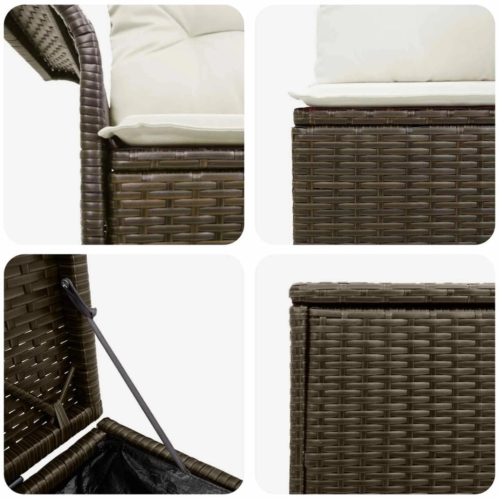 Set di divani 7 pz Marrone e Bianco Crema 3448660
