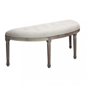 Panca Margi in Tessuto 125x45x48 h cm in Legno Beige