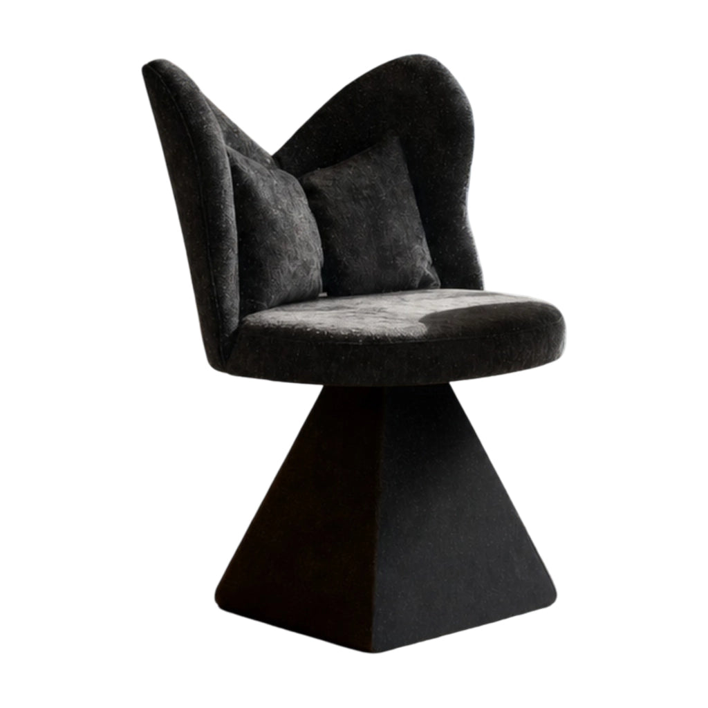 SEDIA Girevole 52x52x46 cm Tessuto Nero