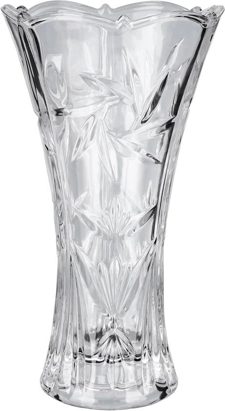 Vaso di Vetro - Bicchiere per Fiori - Decorativo - Moderno - Cristallo - In Vetro - Appartamento, Sala, Ufficio - Regalo - 23,5 cm - Adatto per - Matrimonio - Bianco
