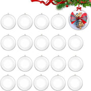 20 pacchi di palline di plastica trasparente per decorazione di Natale - palline di plastica - cassa di archiviazione per palline di Natale - albero di Natale - pallone di neve - ornamento - plastica - trasparente - per decorazione di Natale - 8 cm