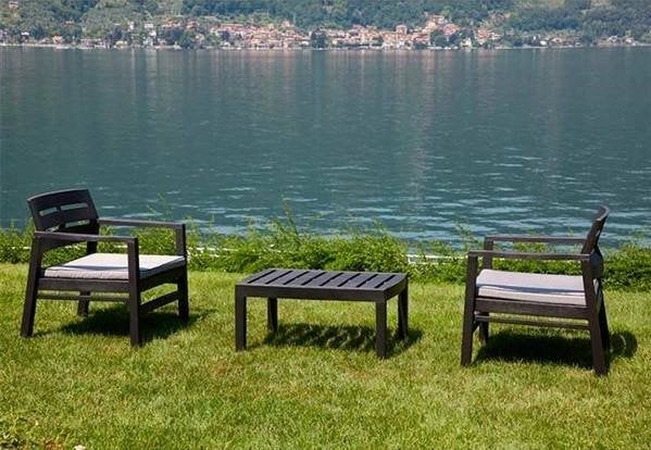 Salottino Outdoor Alfio, set Salotto da Esterno 2 Posti Made in Italy, Nero Antracite