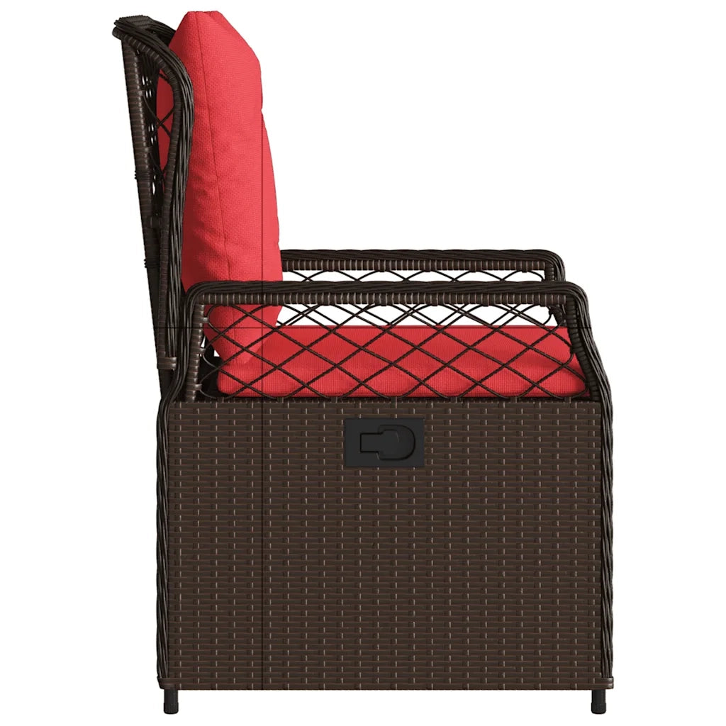 Sedie da giardino reclinabili 2 pz in Polyrattan Marrone 368667